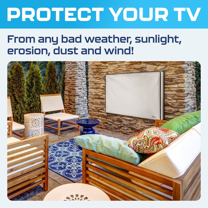 Garnetics Outdoor TV Cover 39 Inch â€“ Waterproof, Weatherproof TV Enclosures with Smart Shield Screen Protectors, Ideal for Outdoor Use, Moving, and Storage - Gray - Image 4